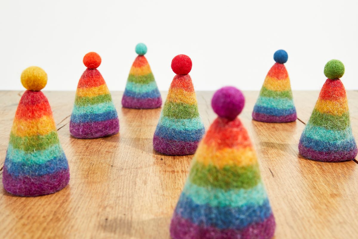Eierwärmer Chakra Regenbogen aus Filz, Ostergeschenk