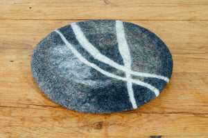 Sitzkissen aus Filz (100% Wolle), Steindesign, ca. 35cm - fair gehandelt