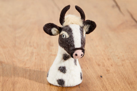 Eierwärmer Kuh, Tierfigur aus Filz, Ostergeschenk