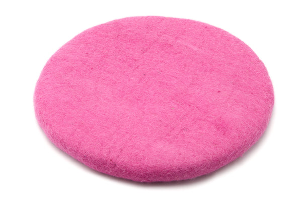 Sitzkissen aus Filz (100% Wolle) rund , 35cm, Rosa, Pastell, Flieder, Ziegel, Provence - fair gehandelt