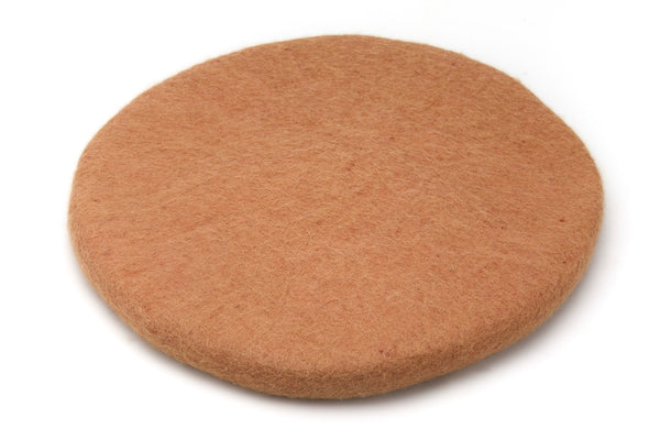 Sitzkissen aus Filz (100% Wolle) rund , 35cm, Tierra, Rost, Rostrot, Erdtöne, Malve - fair gehandelt