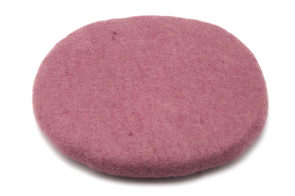 Sitzkissen aus Filz (100% Wolle) rund , 35cm, Rosa, Pastell, Flieder, Ziegel, Provence - fair gehandelt