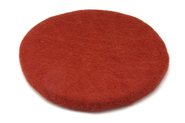 Sitzkissen aus Filz (100% Wolle) rund , 35cm, Tierra, Rost, Rostrot, Erdtöne, Malve - fair gehandelt