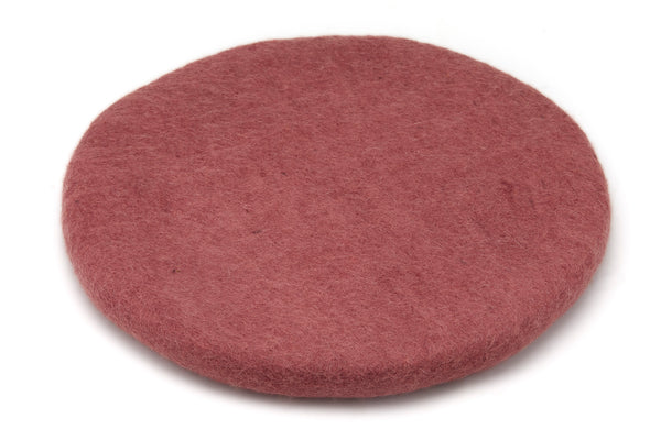 Sitzkissen aus Filz (100% Wolle) rund , 35cm, Tierra, Rost, Rostrot, Erdtöne, Malve - fair gehandelt