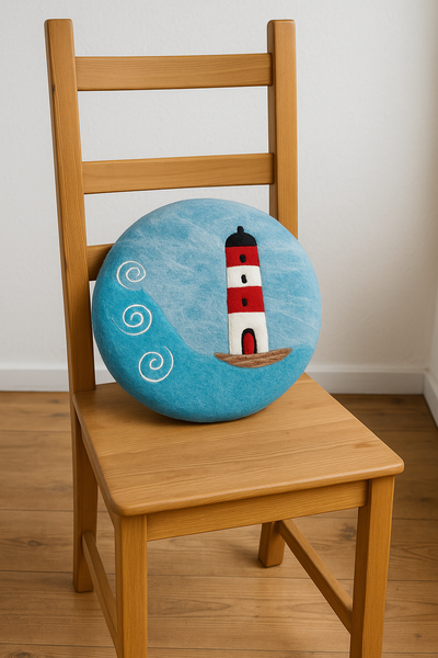 Sitzkissen aus Filz (100% Wolle), Leuchtturm, rund 35cm - fair gehandelt (Kopie)
