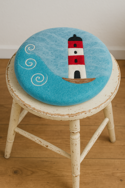 Sitzkissen aus Filz (100% Wolle), Leuchtturm, rund 35cm - fair gehandelt (Kopie)