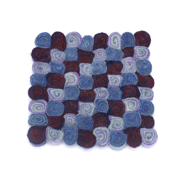 feelz Untersetzer 20x20 Spirale blau-beere