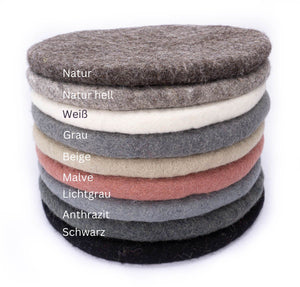 Sitzkissen aus Filz (100% Wolle) rund, 40cm, grau-, naturtöne - fair gehandelt
