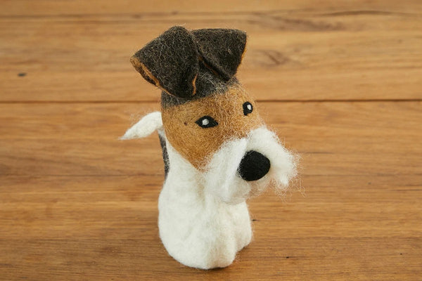 Eierwärmer Terrie aus Filz – Handgemachte Tierfigur aus Schurwolle | Ostergeschenk
