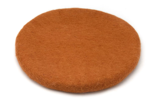 Sitzkissen aus Filz (100% Wolle) rund , 35cm, Tierra, Rost, Rostrot, Erdtöne, Malve - fair gehandelt