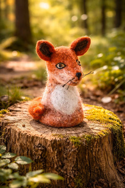 feelz Eierwärmer aus Filz – Fuchs im Wald  | handgefilzt