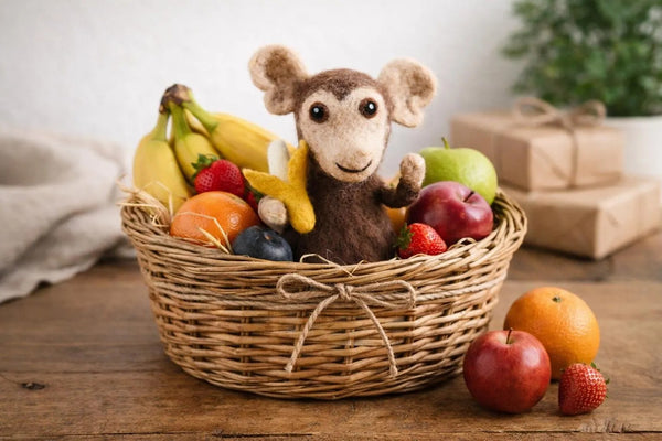 feelz Eierwärmer Affe mit Banane in Korb