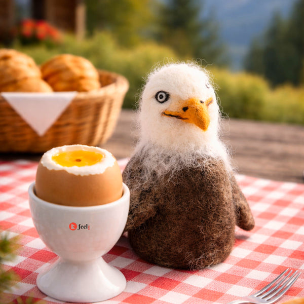 feelz Eierwärmer Adler aus Filz mit Ei