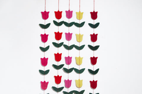 Girlande Tulpe, rot, gelb, pink oder orange, 170 cm
