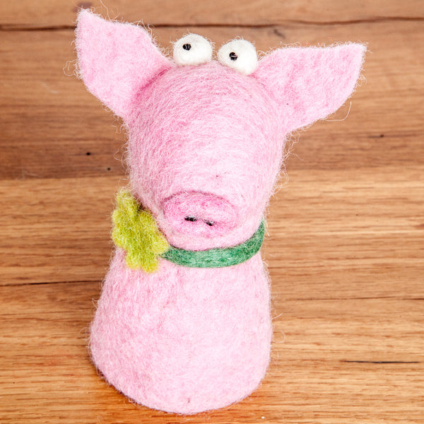 Eierwärmer Schwein, Tierfigur aus Filz, Ostergeschenk, Glücksbringer