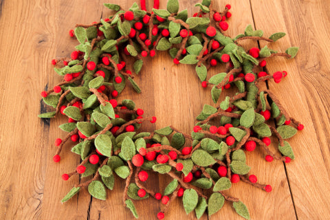 Adventskranz aus Filz, Türkranz zu Weihnachten