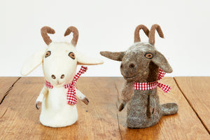Eierwärmer Ziege, Tierfigur aus Filz, Ostergeschenk