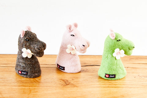 Eierwärmer Hippo, grün, rosa oder anthrazit, Tierfigur aus Filz, Ostergeschenk