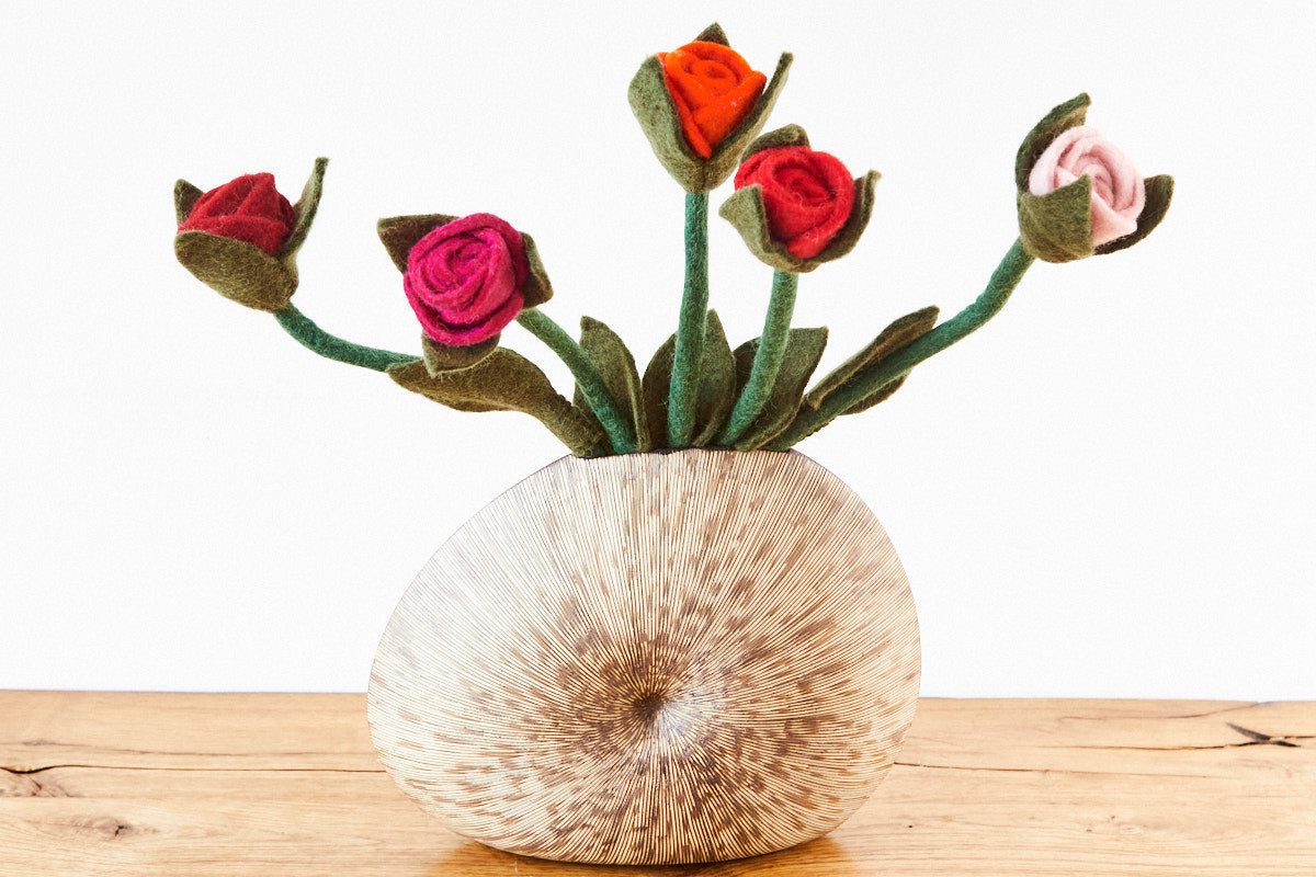 feelz - langstielige Rose aus Filz, rot, pink, orange oder rosé - Handarbeit