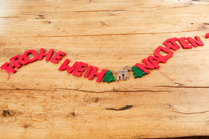 feelz - Girlande Frohe Weihnachten aus Filz, Weihnachtsgirlande - Handarbeit