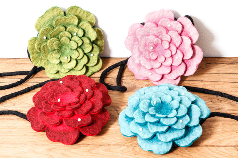feelz - kleine Umhängetasche aus Filz für Mädchen in Blumenform rosa rot grün oder blau