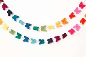 Filzgirlande Schmetterlinge, bunt oder pastell, 160 cm