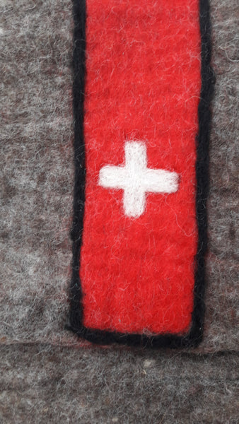Filztasche Schweiz mit Lederriemen, Herrentasche, Umhängetasche