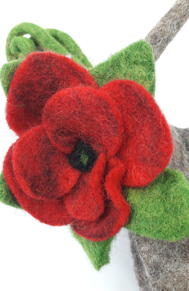 Filztasche mit Blumen, Umhängetasche für Damen