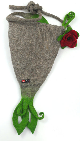 Filztasche mit Blumen, Umhängetasche für Damen
