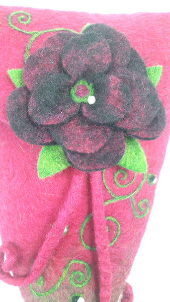 Filztasche mit Blumen, Umhängetasche für Damen