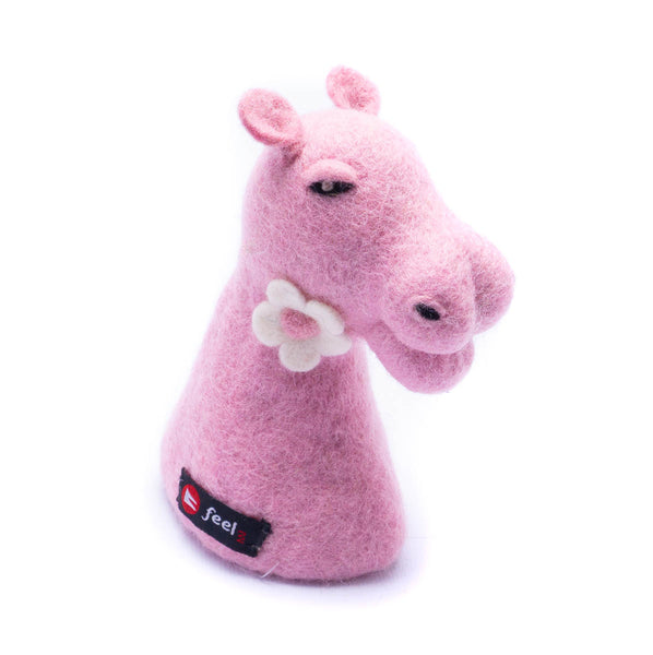 Eierwärmer Hippo, grün, rosa oder anthrazit, Tierfigur aus Filz, Ostergeschenk