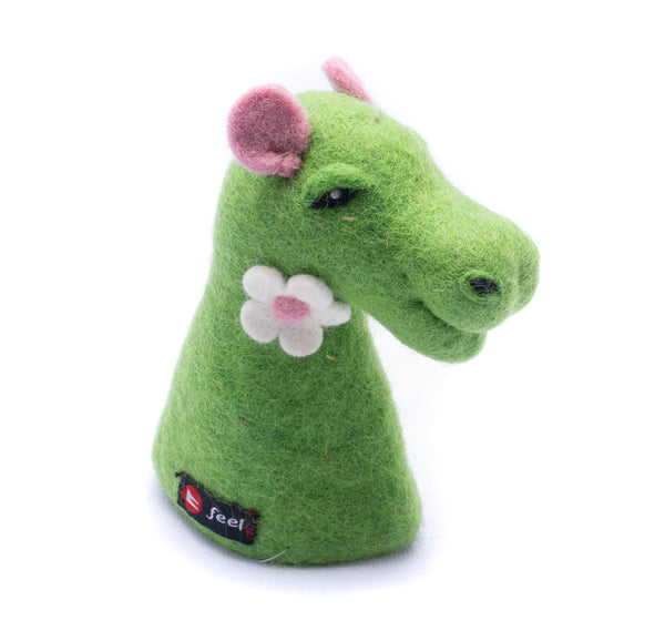 Eierwärmer Hippo, grün, rosa oder anthrazit, Tierfigur aus Filz, Ostergeschenk