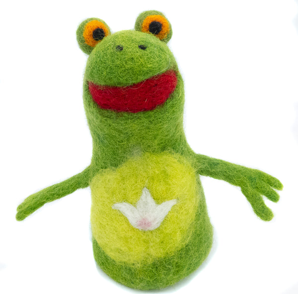 Eierwärmer Frosch, Tierfigur aus Filz, Ostergeschenk