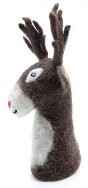 feelz - gefilzte Tierfigur Hirsch mit biegsamen Geweih, Weihnachtsgeschenk - Handarbeit