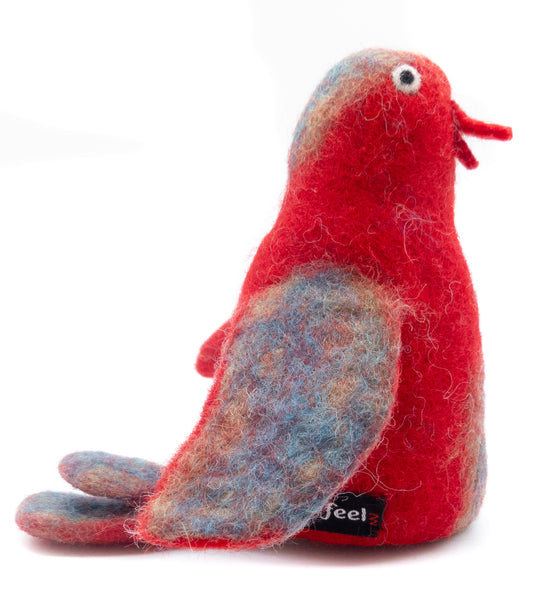Eierwärmer Papagei, Tierfigur aus Filz, Ostergeschenk