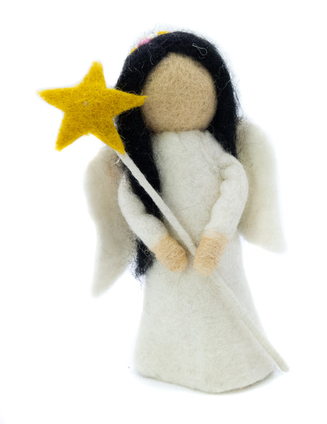 Eierwärmer Engel, Schutzengel Figur aus Filz mit Stern, Herz, Baby oder Blume