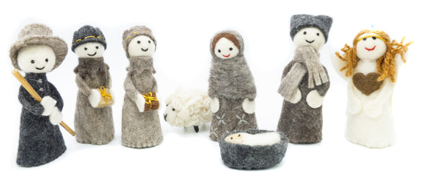 Krippenset aus Filz, handgearbeitete Figuren für Weihnachtskrippe