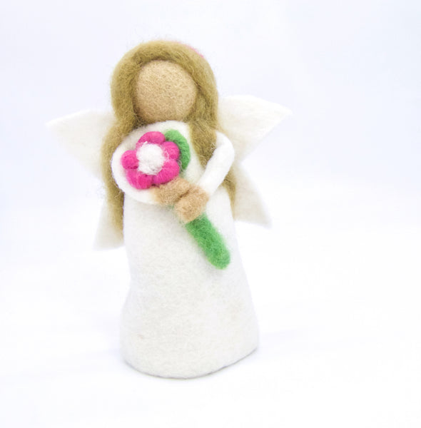 Eierwärmer Engel, Schutzengel Figur aus Filz mit Stern, Herz, Baby oder Blume