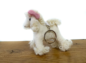 Schlüsselanhänger Hund, Pudel aus Filz