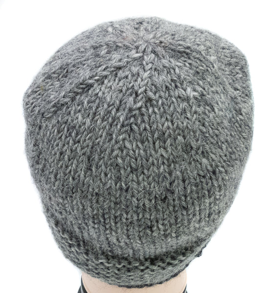Strickmütze aus Wolle, Schlichte Wollmütze petrol, grau oder weiss - Handarbeit