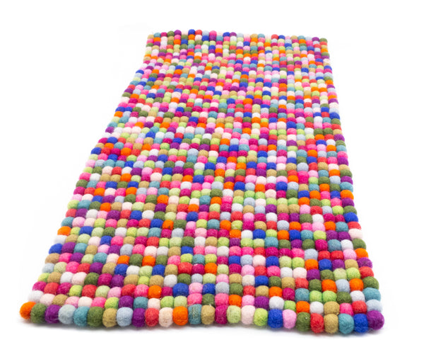 feelz - Läufer bunt aus Filzkugeln 20 x 80 cm - Fairtrade Handarbeit