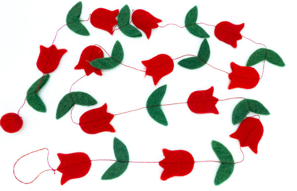 Girlande Tulpe, rot, gelb, pink oder orange, 170 cm